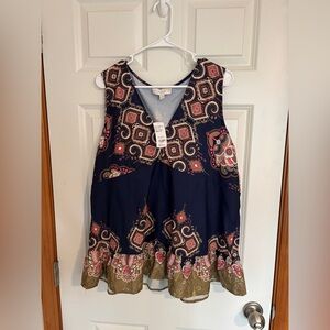 Suzanne Betro V-Neck Peplum Tank Tunic